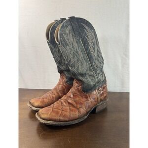 Horse Power HP1823 Cowboy Boots Men's 7D Pirarucu Fish Leather Brown / Black